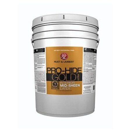 Pratt & Lambert ProHide Gold Ultra Z9580 Interior Paint, MidSheen, White, 5 gal 0000Z9589-20